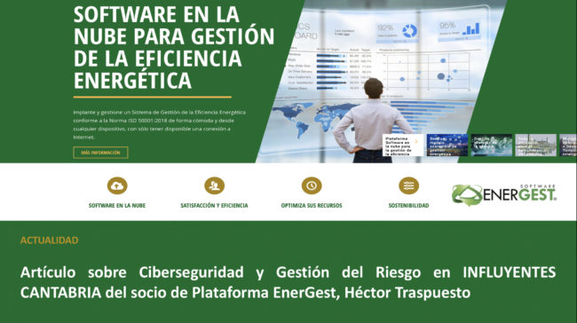 Gestion del Riesgo y Ciberseguridad, Plataforma EnerGest, ISO 50001, eficiencia energética, influyentes cantabria