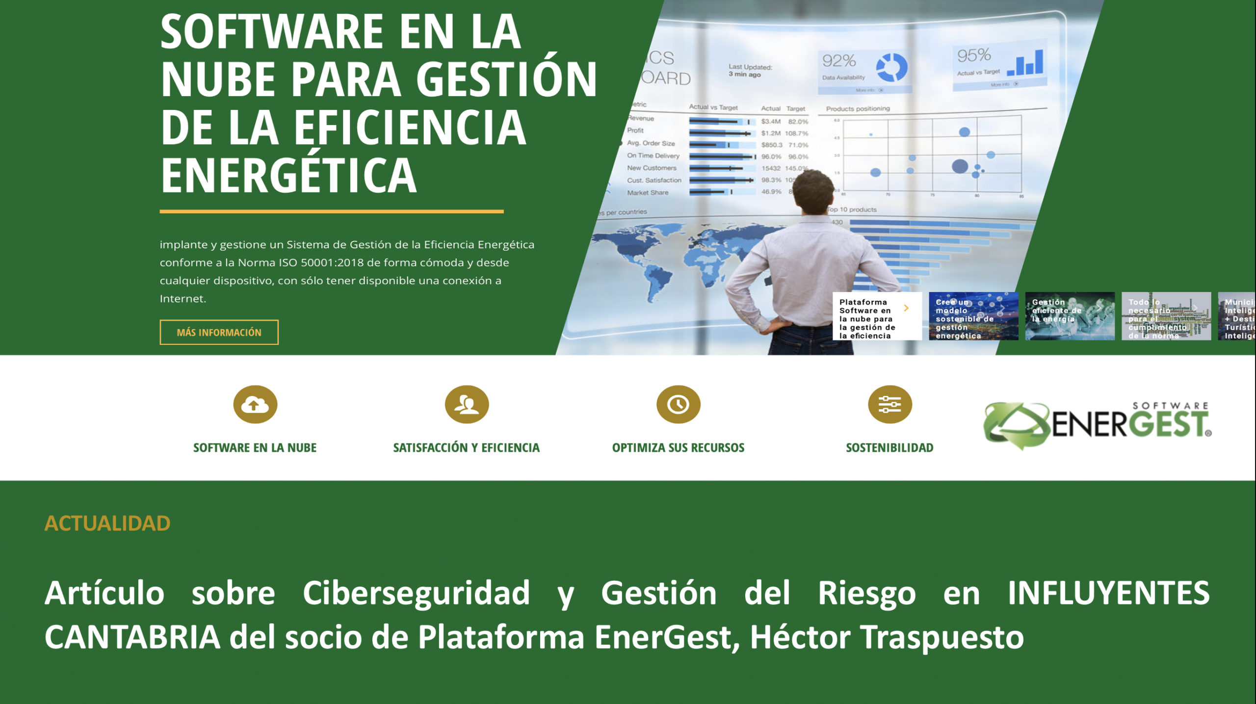 Gestion del Riesgo y Ciberseguridad, Plataforma EnerGest, ISO 50001, eficiencia energética, influyentes cantabria